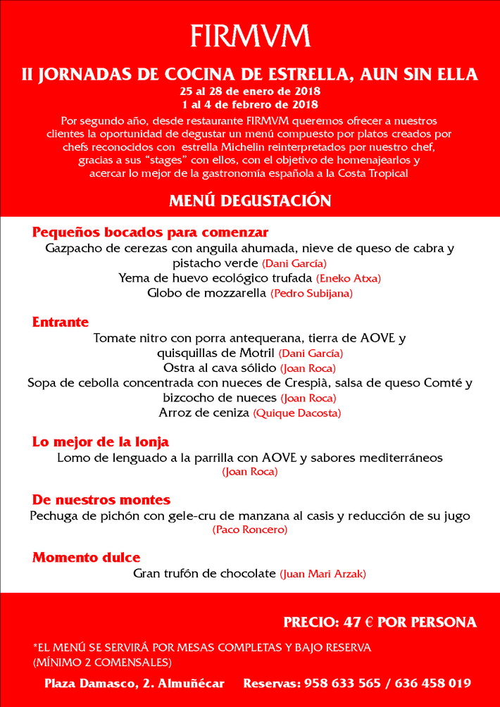 Los mejores platos de los chefs nacionales regresan desde hoy a la cocina estrella de FIRMVM